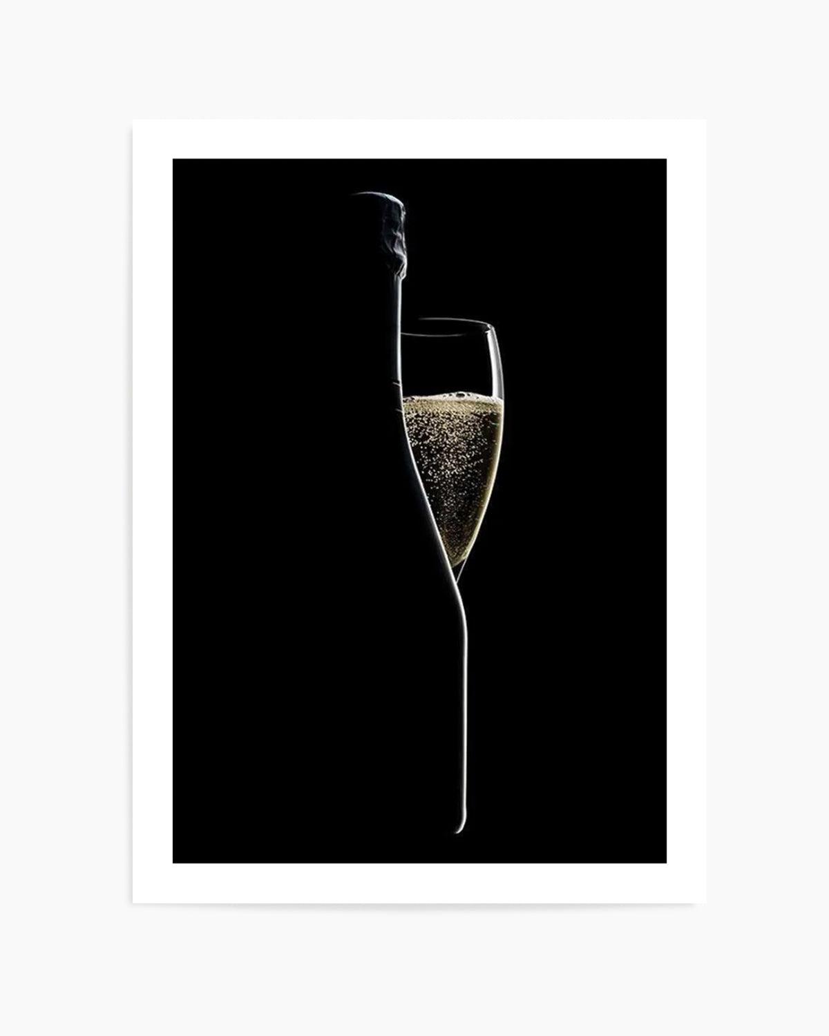 Champagne Silhouette Art Print