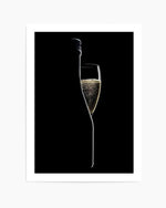Champagne Silhouette Art Print