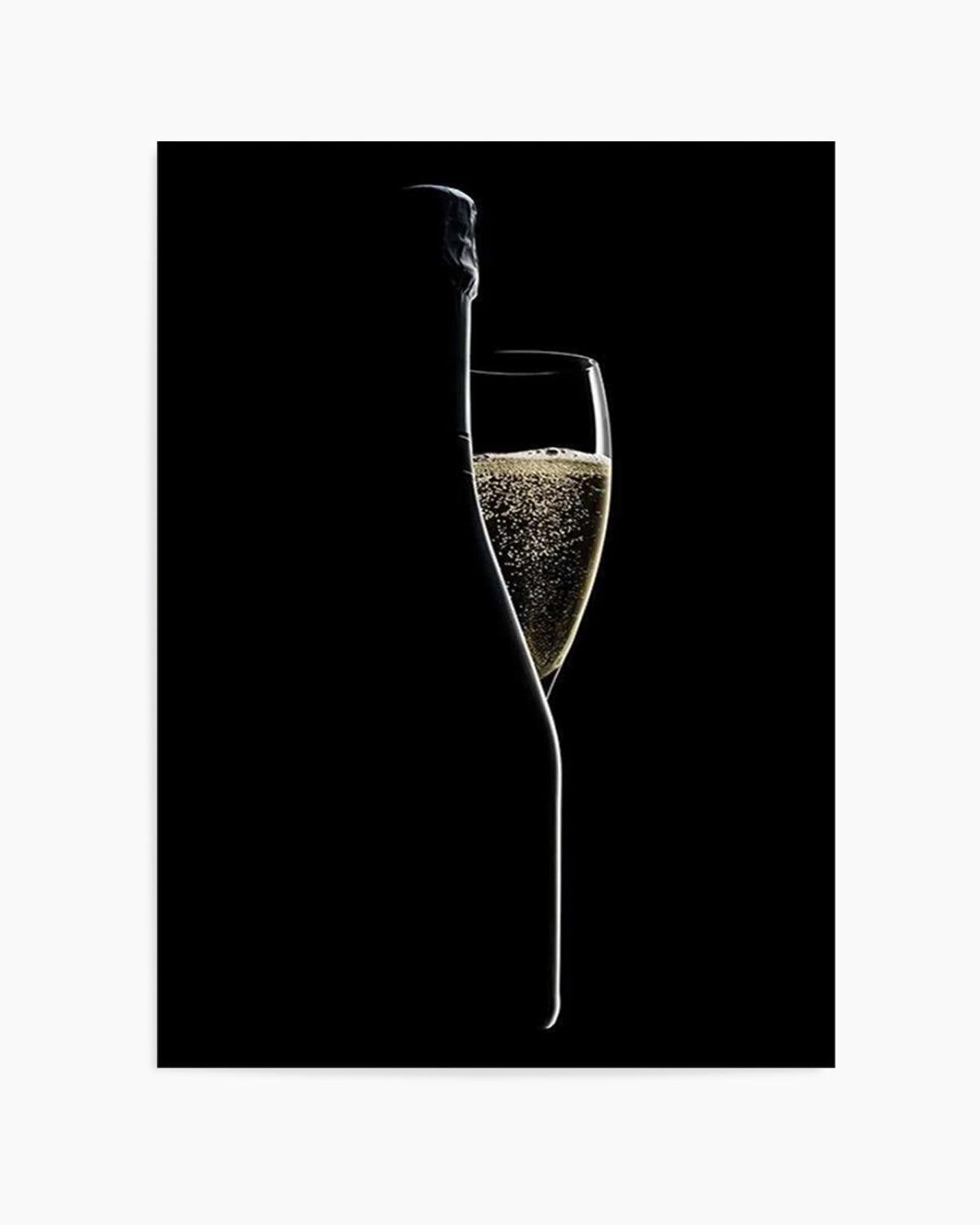 Champagne Silhouette Art Print