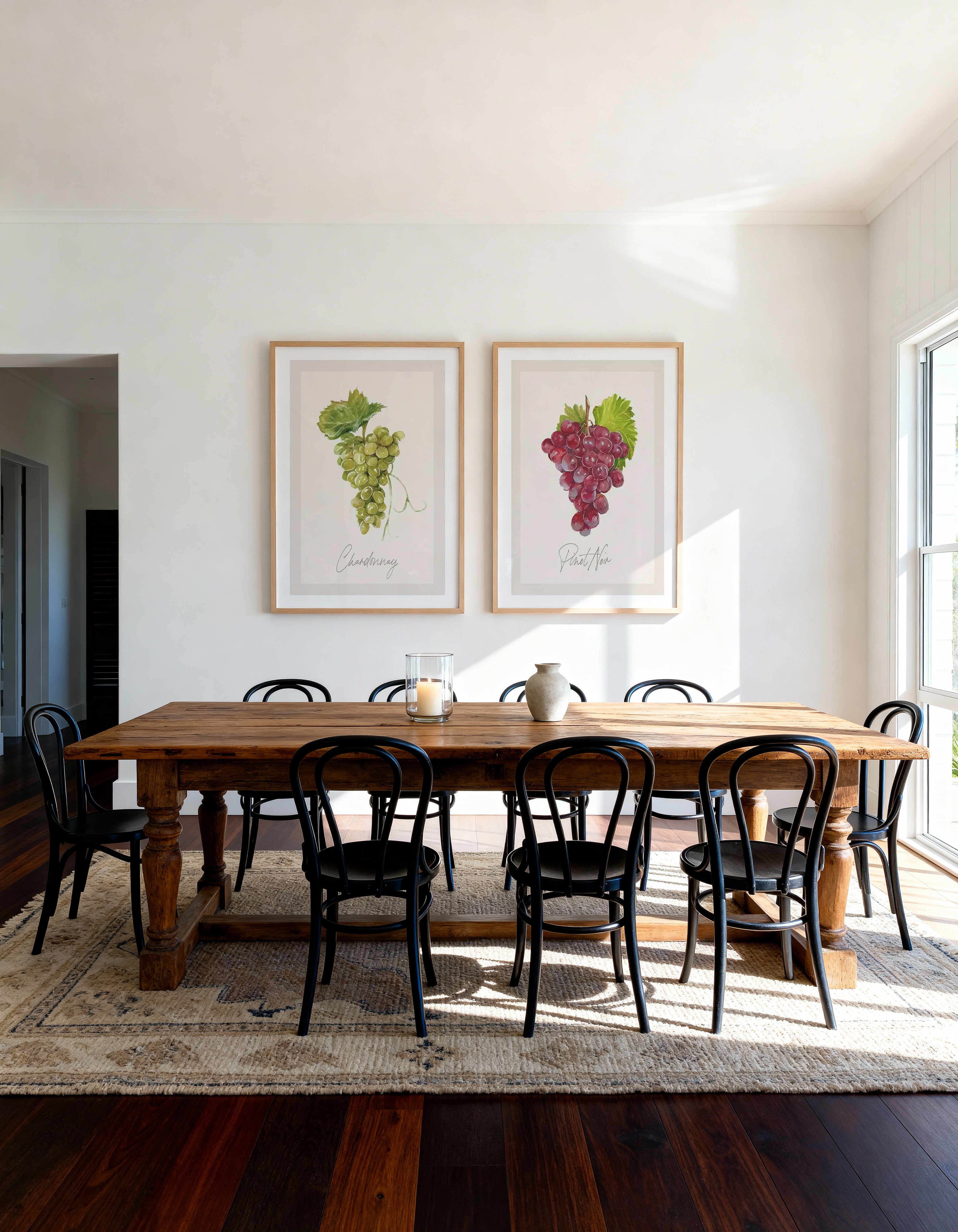 Chardonay & Pinot Noir Art Print Set of 2 | Matching Wall Art