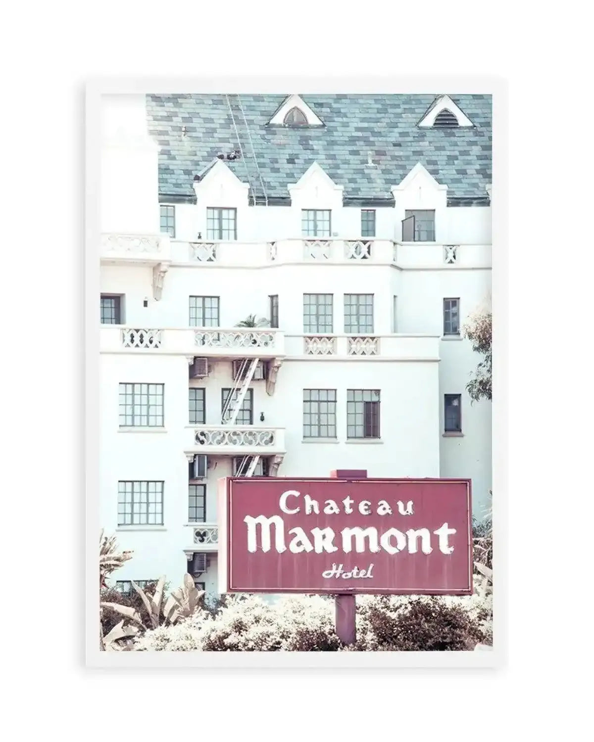 Chateau Marmont | Vintage Art Print from Olive et Oriel where you can shop wallpaper and artworks online