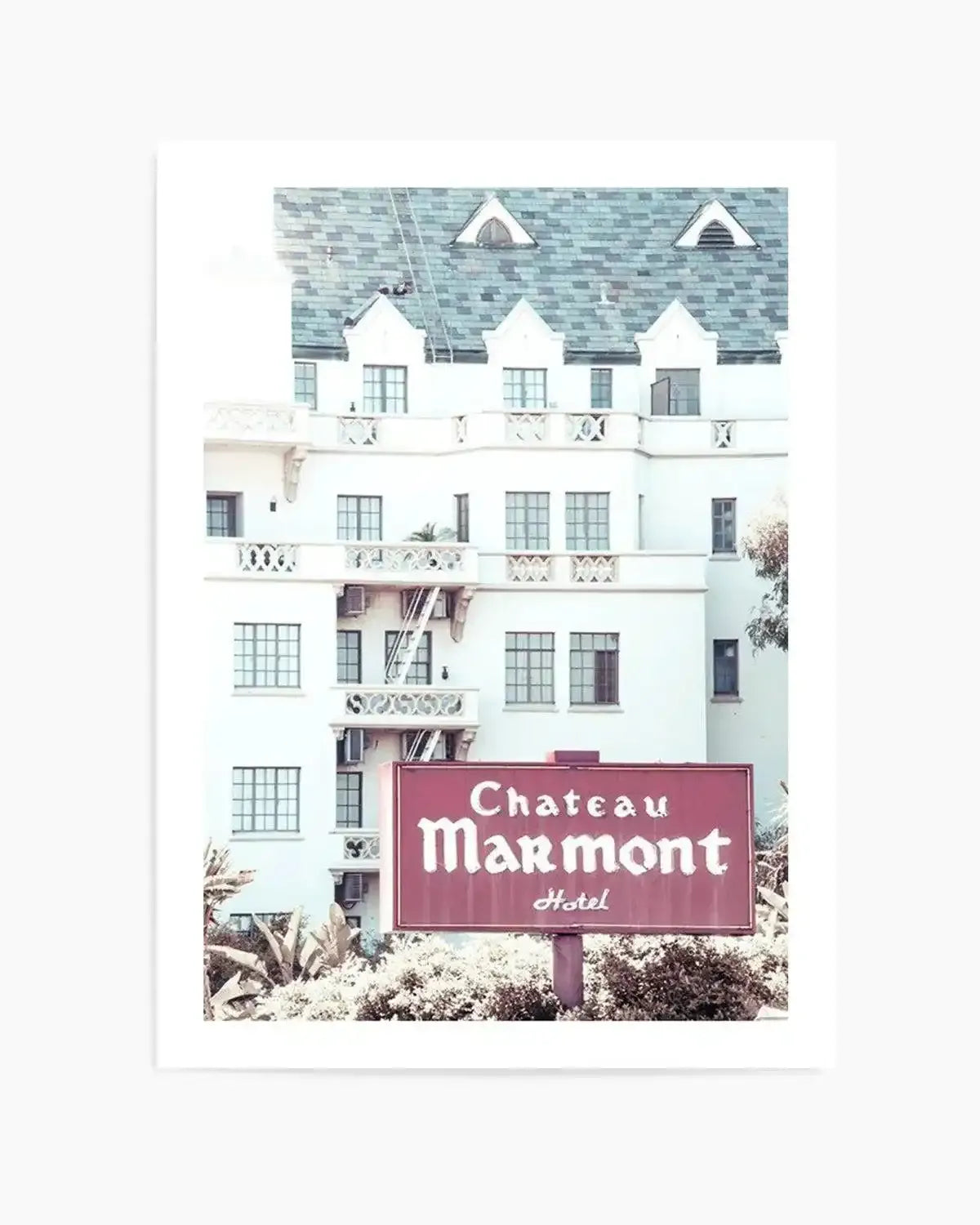 Chateau Marmont | Vintage Art Print from Olive et Oriel where you can shop wallpaper and artworks online