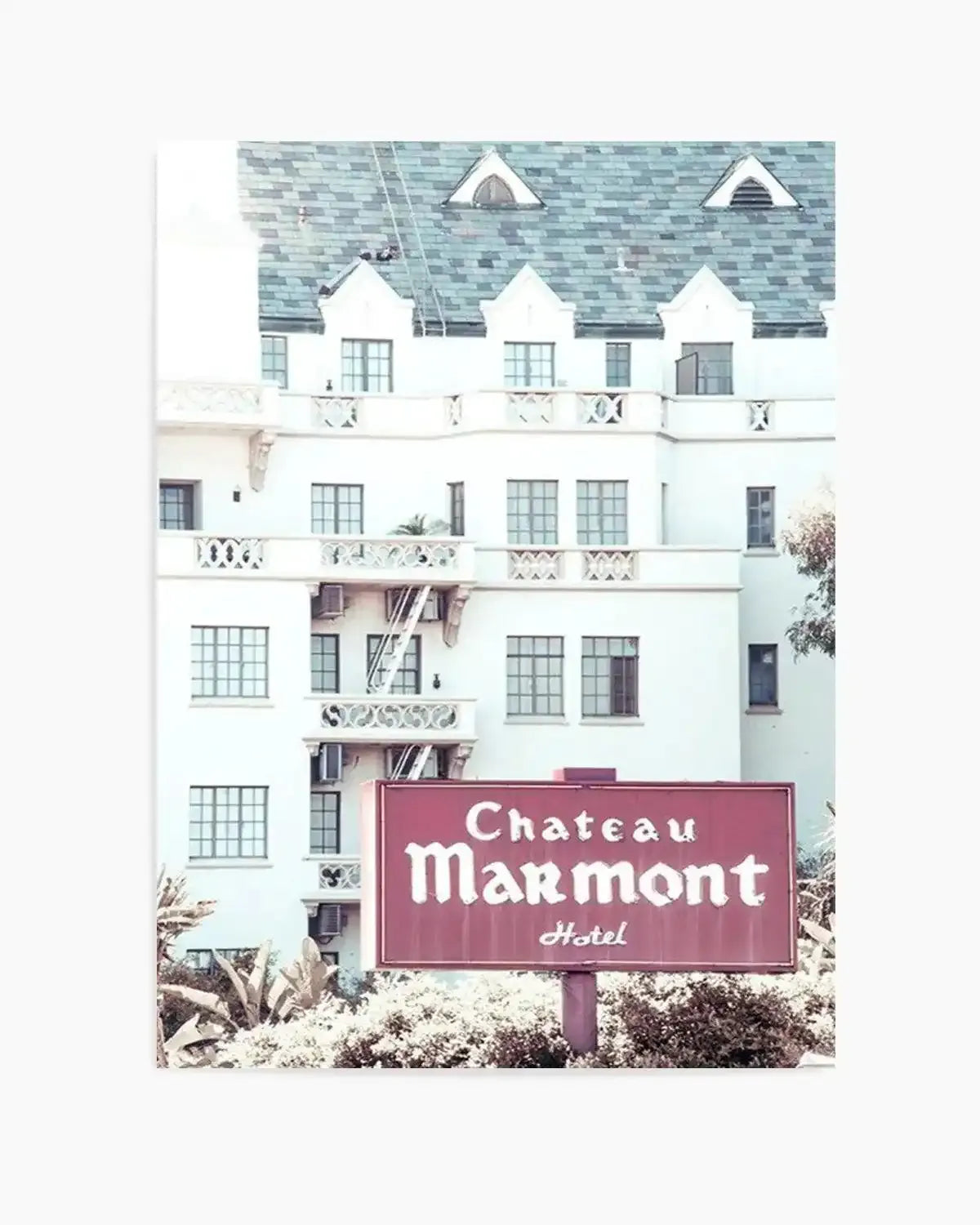 Chateau Marmont | Vintage Art Print from Olive et Oriel where you can shop wallpaper and artworks online
