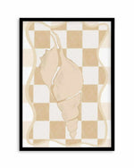 Checked Shell In Soft Beige I Art Print
