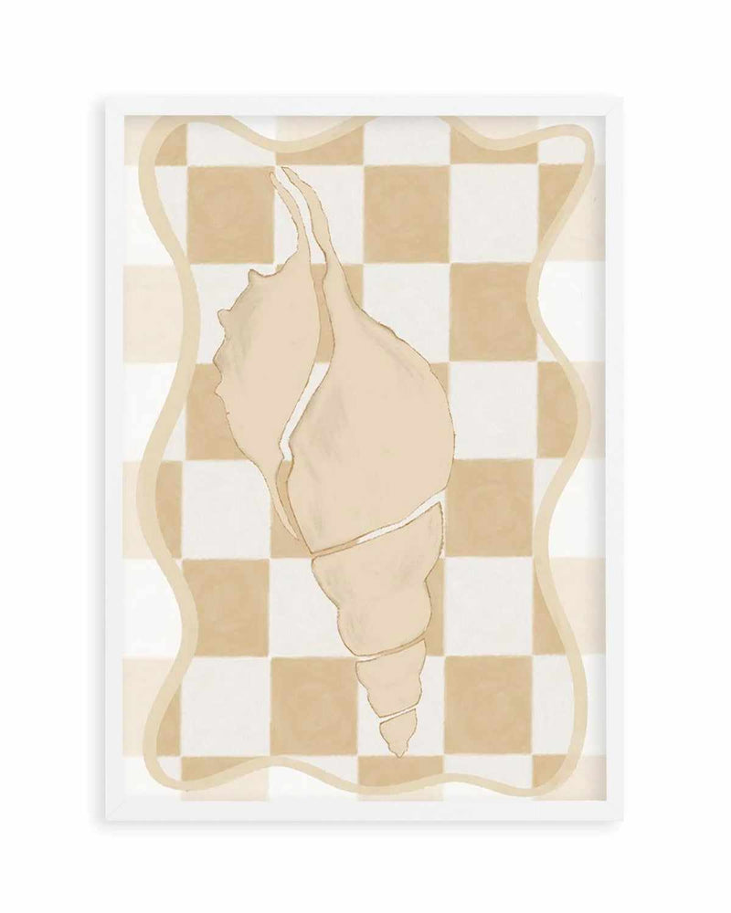 Checked Shell In Soft Beige I Art Print