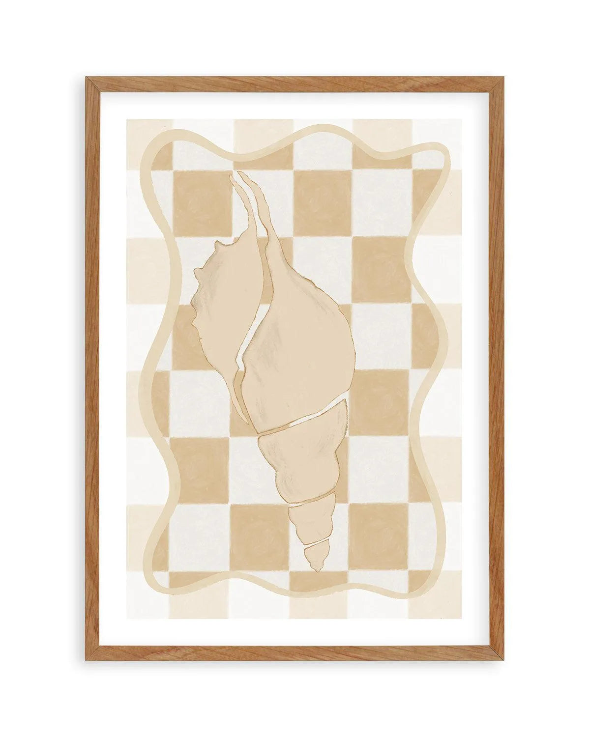 Checked Shell In Soft Beige I Art Print-Buy-Bohemian-Wall-Art-Print-And-Boho-Pictures-from-Olive-et-Oriel-Bohemian-Wall-Art-Print-And-Boho-Pictures-And-Also-Boho-Abstract-Art-Paintings-On-Canvas-For-A-Girls-Bedroom-Wall-Decor-Collection-of-Boho-Style-Feminine-Art-Poster-and-Framed-Artwork-Update-Your-Home-Decorating-Style-With-These-Beautiful-Wall-Art-Prints-Australia