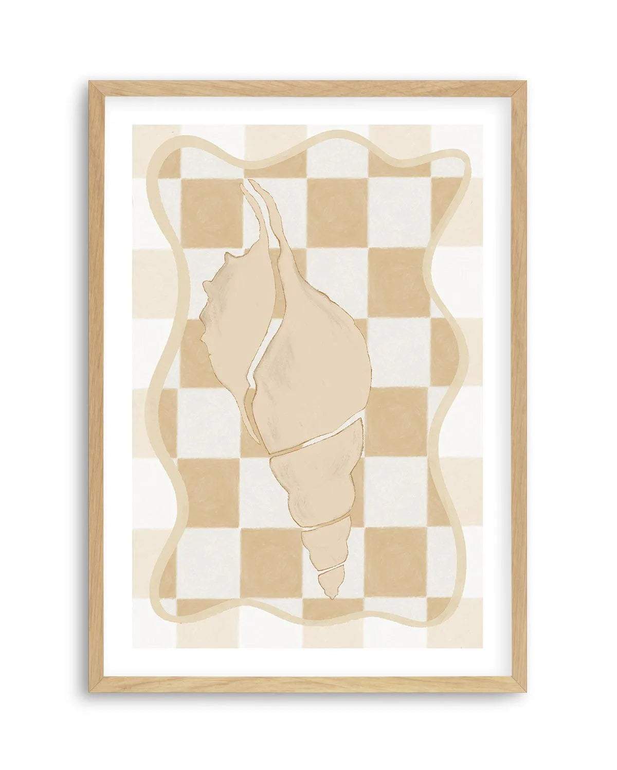 Checked Shell In Soft Beige I Art Print-Buy-Bohemian-Wall-Art-Print-And-Boho-Pictures-from-Olive-et-Oriel-Bohemian-Wall-Art-Print-And-Boho-Pictures-And-Also-Boho-Abstract-Art-Paintings-On-Canvas-For-A-Girls-Bedroom-Wall-Decor-Collection-of-Boho-Style-Feminine-Art-Poster-and-Framed-Artwork-Update-Your-Home-Decorating-Style-With-These-Beautiful-Wall-Art-Prints-Australia