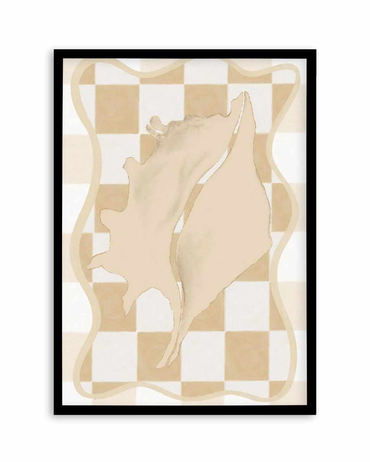 Checked Shell In Soft Beige II Art Print