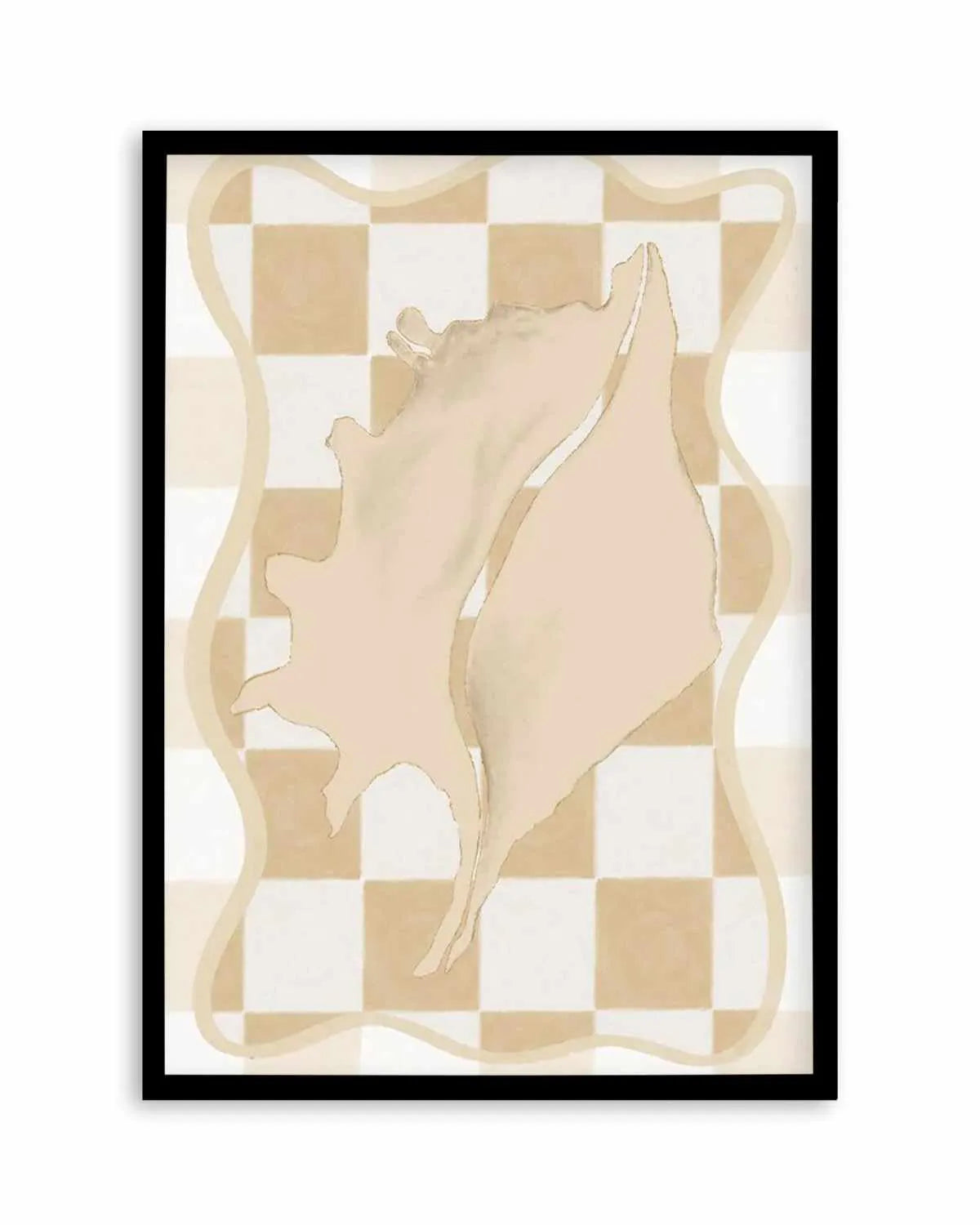 Checked Shell In Soft Beige II Art Print from Olive et Oriel where you can shop wallpaper and artworks online