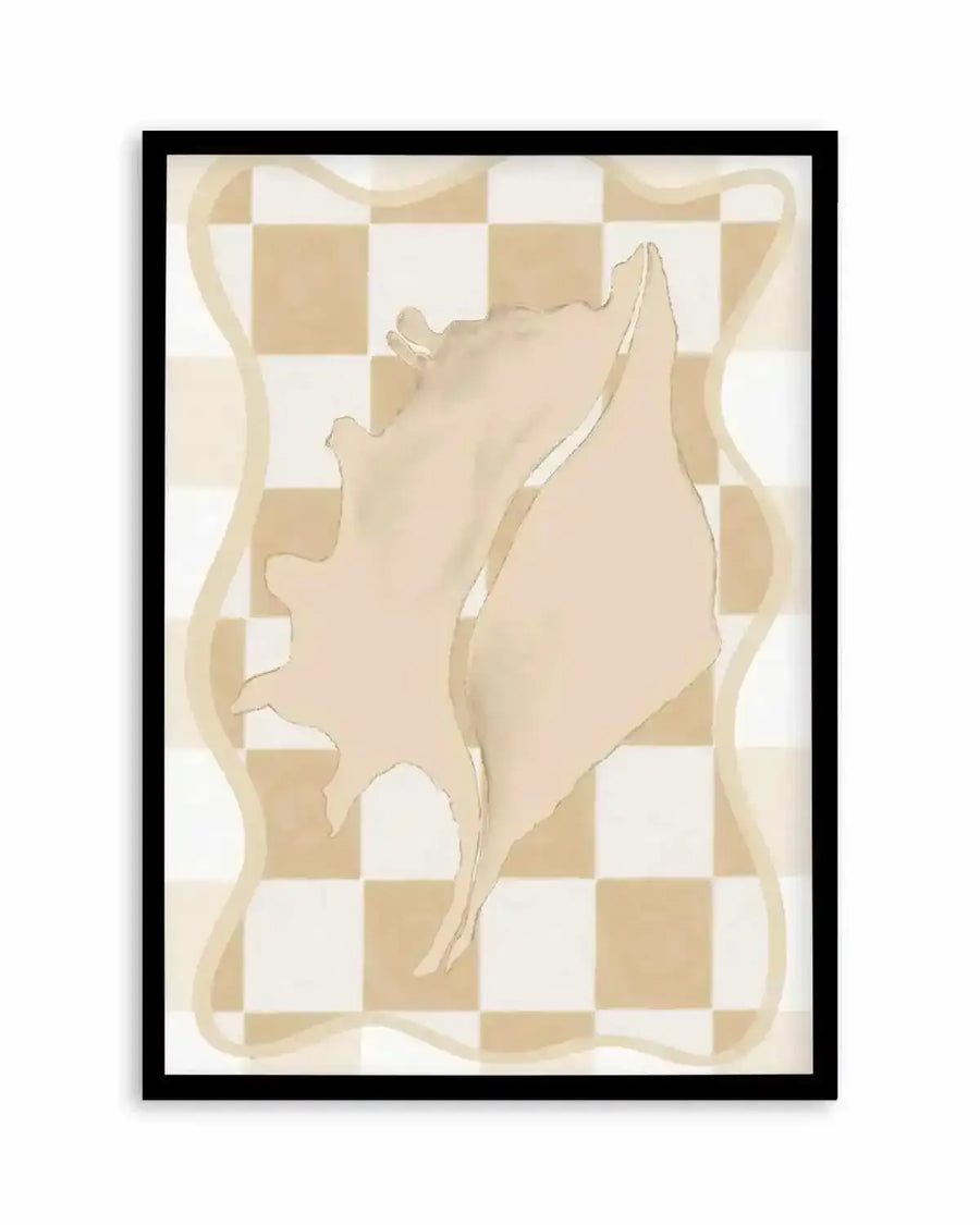 Checked Shell In Soft Beige II Art Print from Olive et Oriel where you can shop wallpaper and artworks online