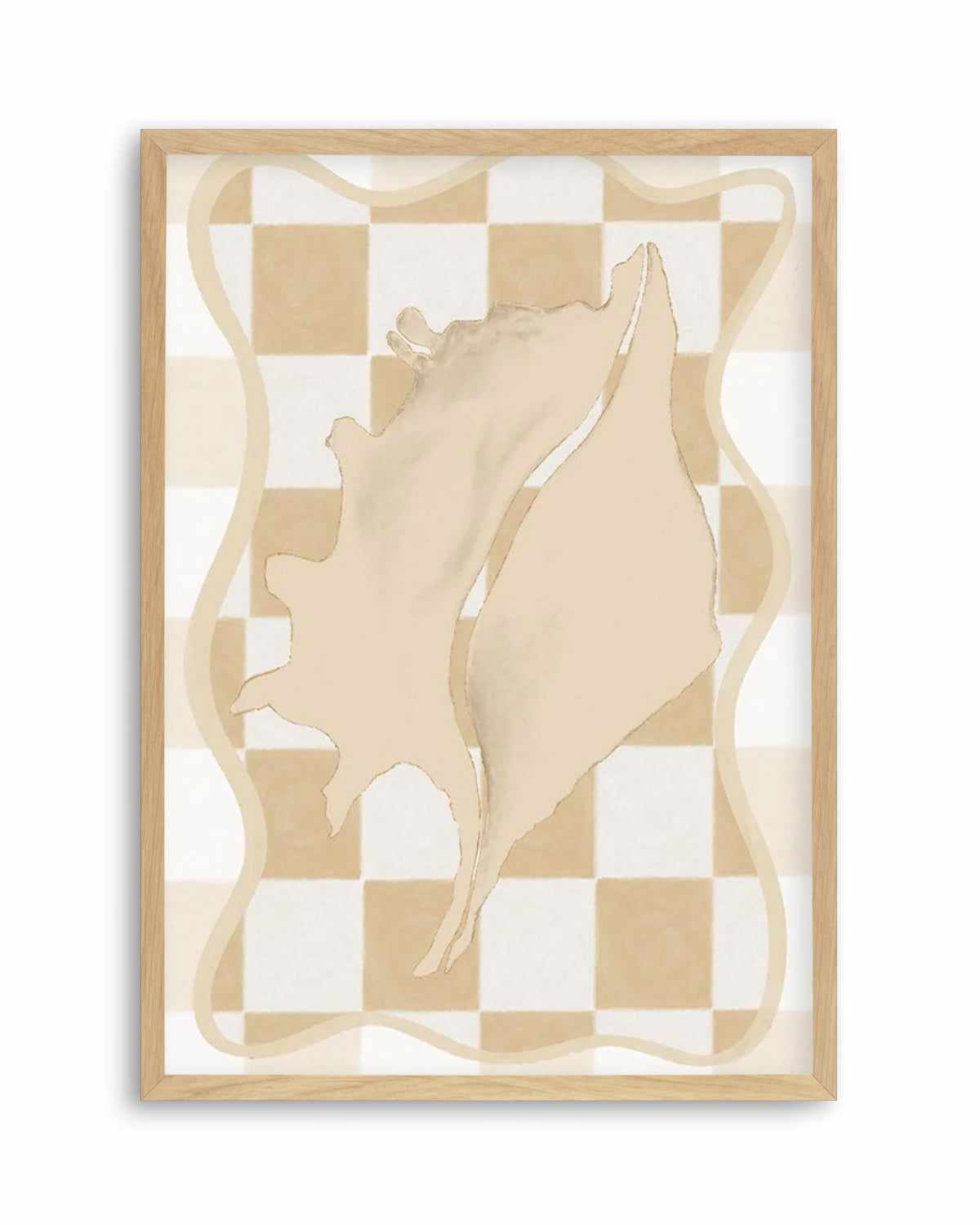 Checked Shell In Soft Beige II Art Print