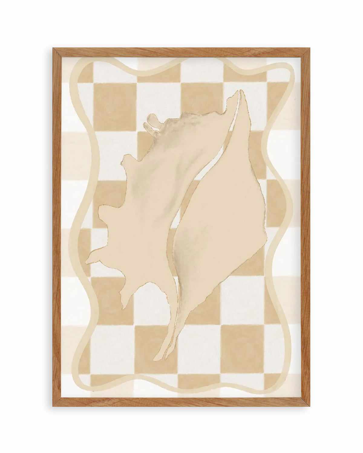 Checked Shell In Soft Beige II Art Print