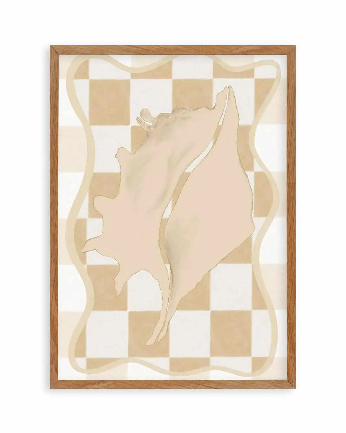 Checked Shell In Soft Beige II Art Print from Olive et Oriel where you can shop wallpaper and artworks online