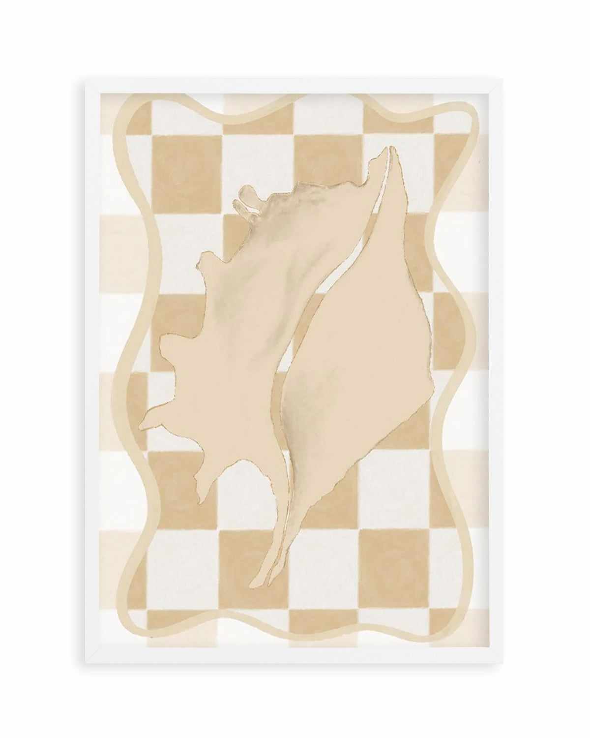 Checked Shell In Soft Beige II Art Print