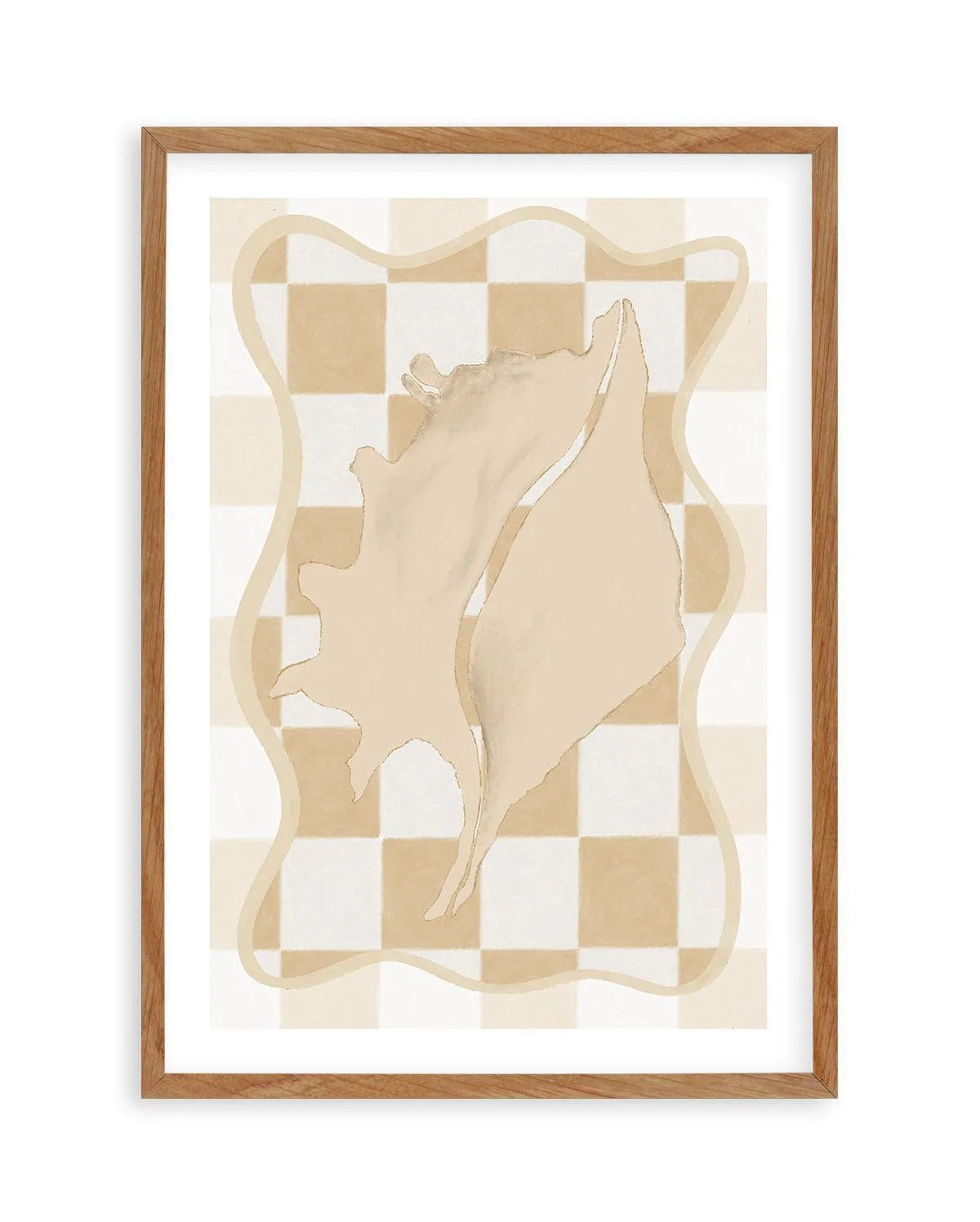 Checked Shell In Soft Beige II Art Print-Buy-Bohemian-Wall-Art-Print-And-Boho-Pictures-from-Olive-et-Oriel-Bohemian-Wall-Art-Print-And-Boho-Pictures-And-Also-Boho-Abstract-Art-Paintings-On-Canvas-For-A-Girls-Bedroom-Wall-Decor-Collection-of-Boho-Style-Feminine-Art-Poster-and-Framed-Artwork-Update-Your-Home-Decorating-Style-With-These-Beautiful-Wall-Art-Prints-Australia