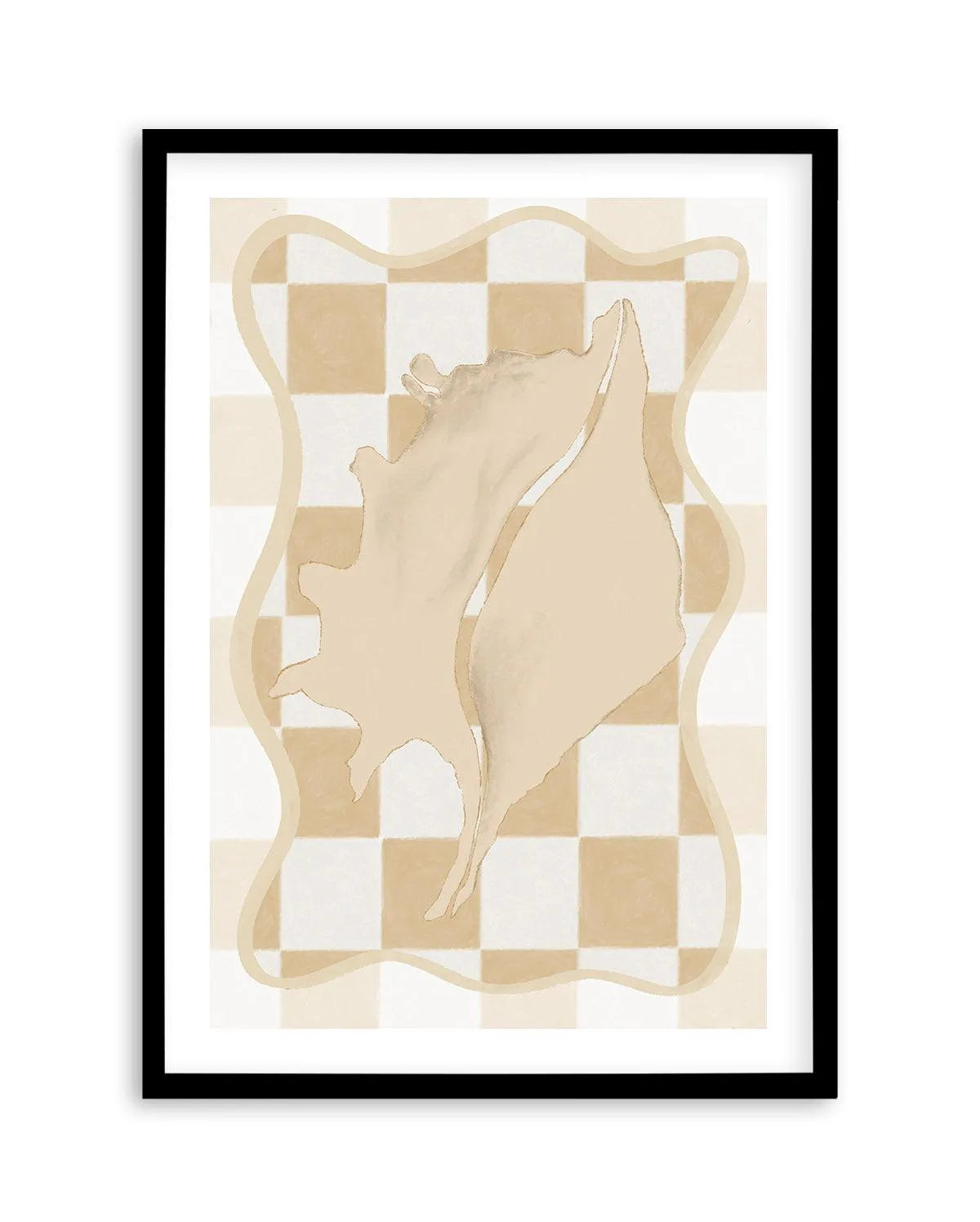 Checked Shell In Soft Beige II Art Print-Buy-Bohemian-Wall-Art-Print-And-Boho-Pictures-from-Olive-et-Oriel-Bohemian-Wall-Art-Print-And-Boho-Pictures-And-Also-Boho-Abstract-Art-Paintings-On-Canvas-For-A-Girls-Bedroom-Wall-Decor-Collection-of-Boho-Style-Feminine-Art-Poster-and-Framed-Artwork-Update-Your-Home-Decorating-Style-With-These-Beautiful-Wall-Art-Prints-Australia