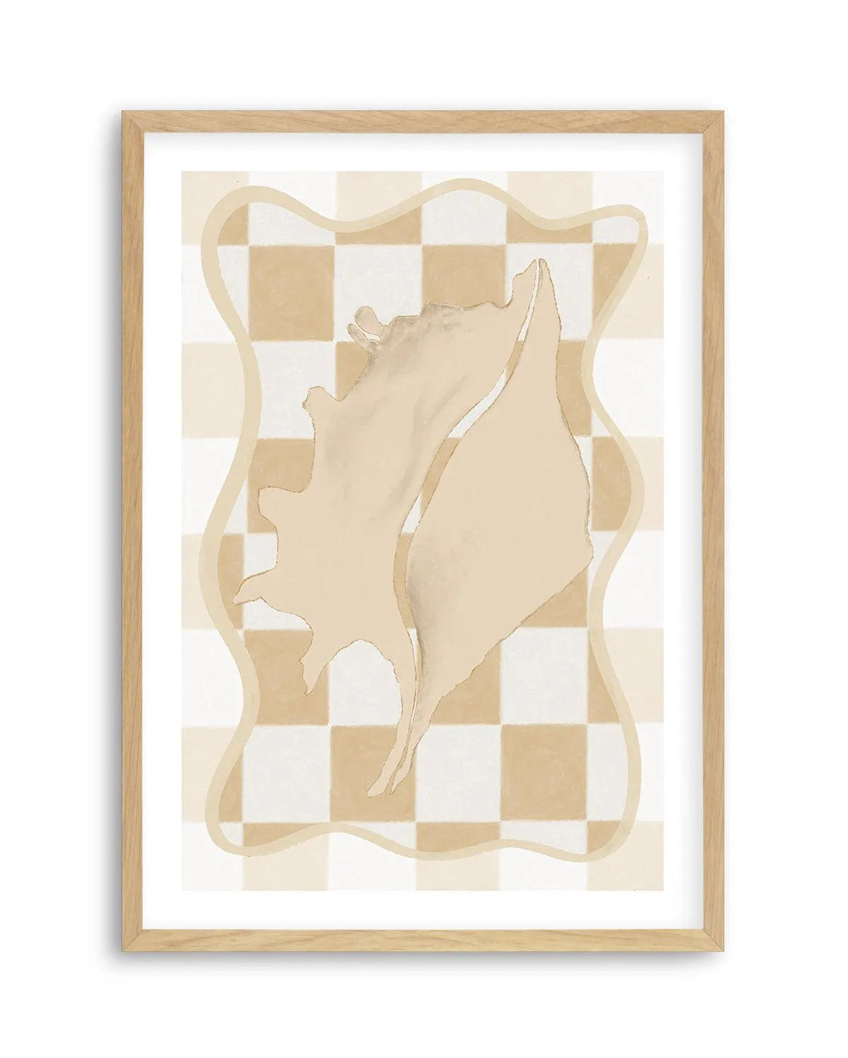 Checked Shell In Soft Beige II Art Print-Buy-Bohemian-Wall-Art-Print-And-Boho-Pictures-from-Olive-et-Oriel-Bohemian-Wall-Art-Print-And-Boho-Pictures-And-Also-Boho-Abstract-Art-Paintings-On-Canvas-For-A-Girls-Bedroom-Wall-Decor-Collection-of-Boho-Style-Feminine-Art-Poster-and-Framed-Artwork-Update-Your-Home-Decorating-Style-With-These-Beautiful-Wall-Art-Prints-Australia