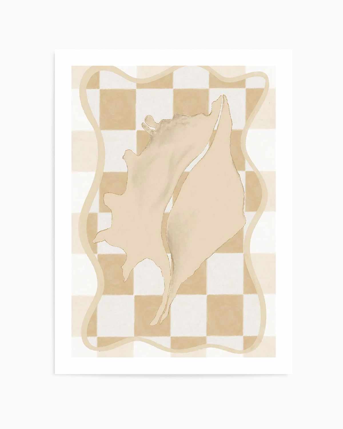 Checked Shell In Soft Beige II Art Print