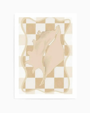 Checked Shell In Soft Beige II Art Print from Olive et Oriel where you can shop wallpaper and artworks online