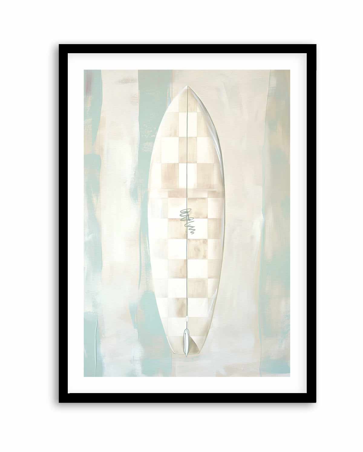 Checker Surfboard I | Art Print