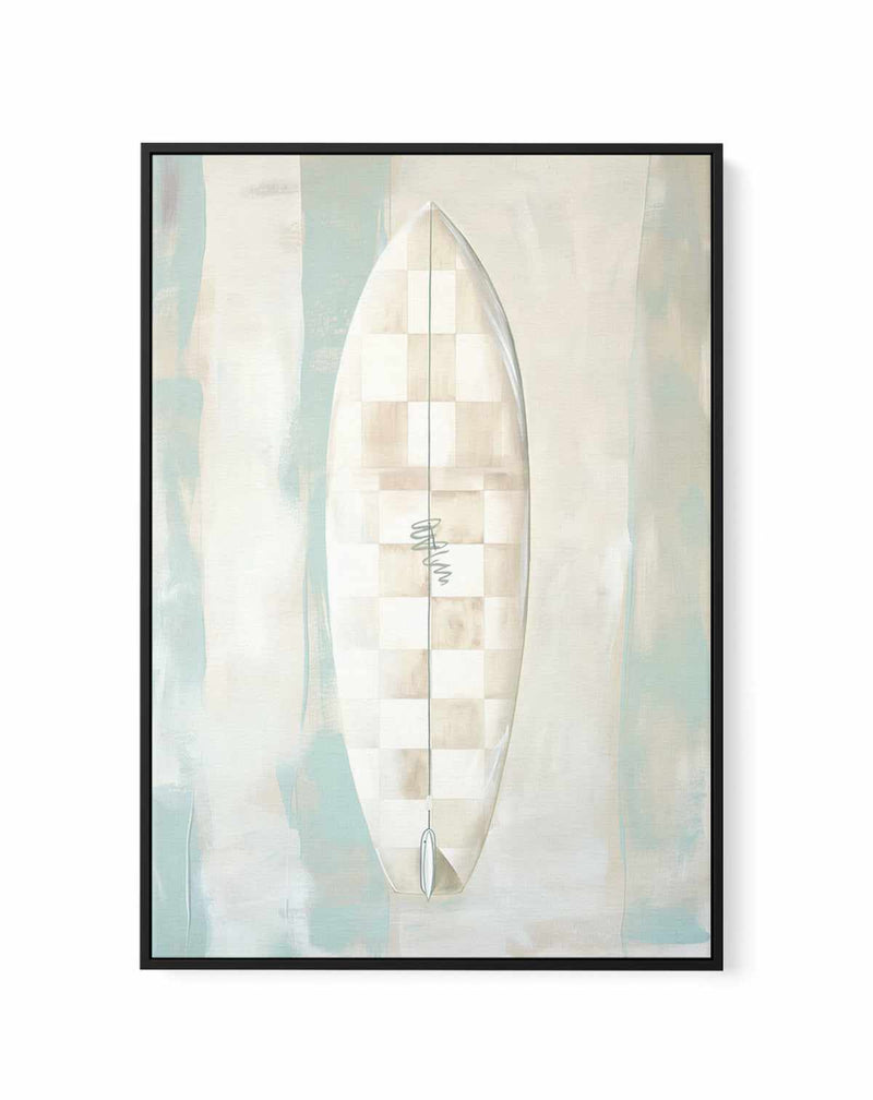 Checker Surfboard I | Framed Canvas Art Print