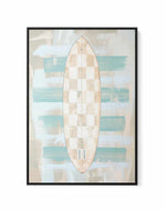 Checker Surfboard II | Framed Canvas Art Print