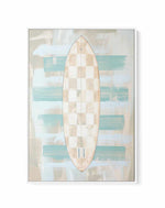 Checker Surfboard II | Framed Canvas Art Print