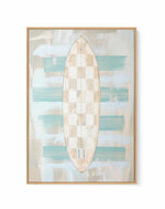 Checker Surfboard II | Framed Canvas Art Print