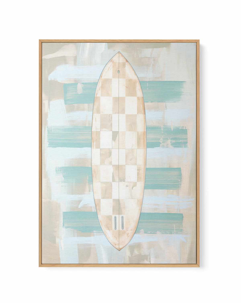 Checker Surfboard II | Framed Canvas Art Print