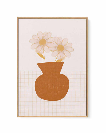 Checkered Daisies | Framed Canvas Art Print from Olive et Oriel where you can shop wallpaper and artworks online