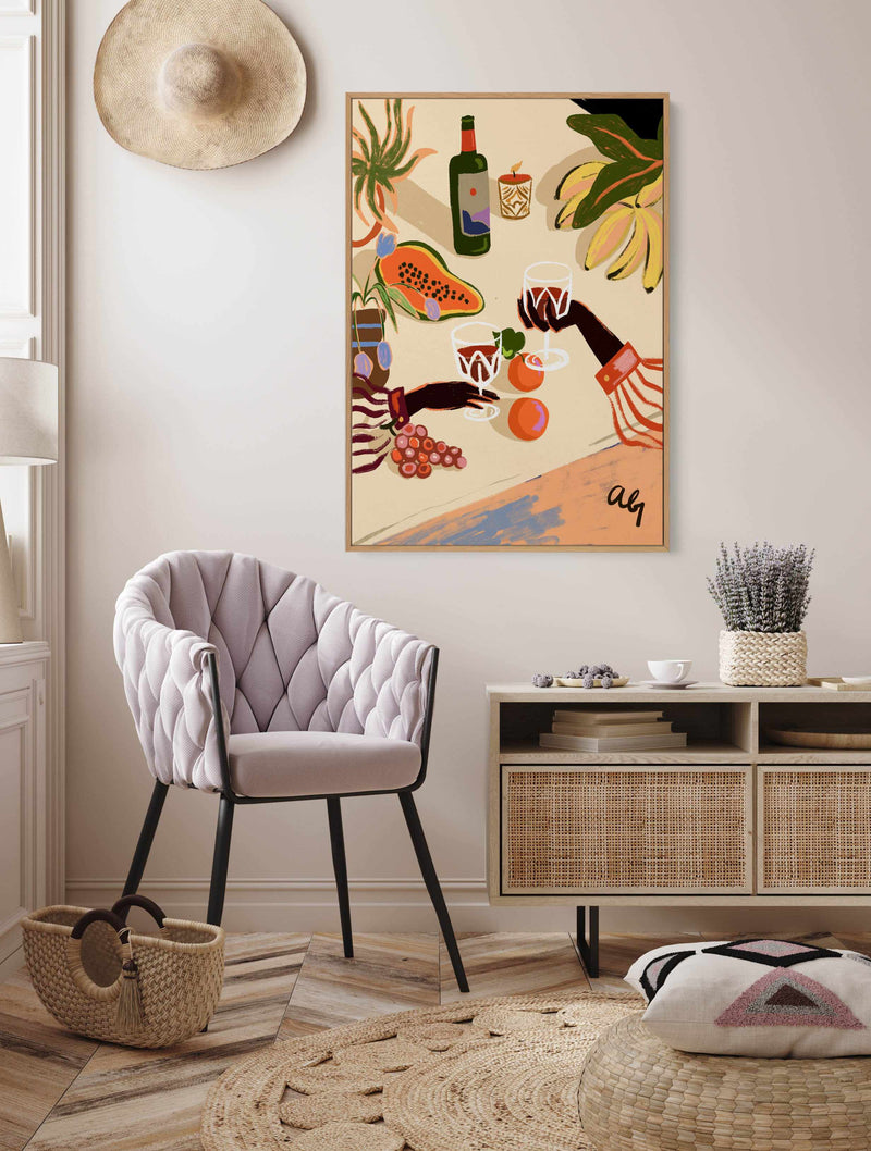 Cheers To You by Arty Guava | Framed Canvas Art Print