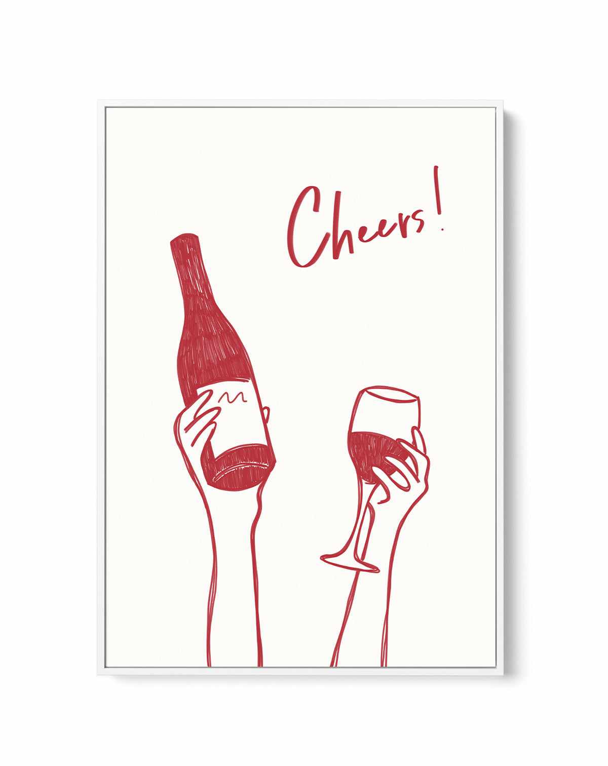 Cheers Wine | Framed Canvas Art Print