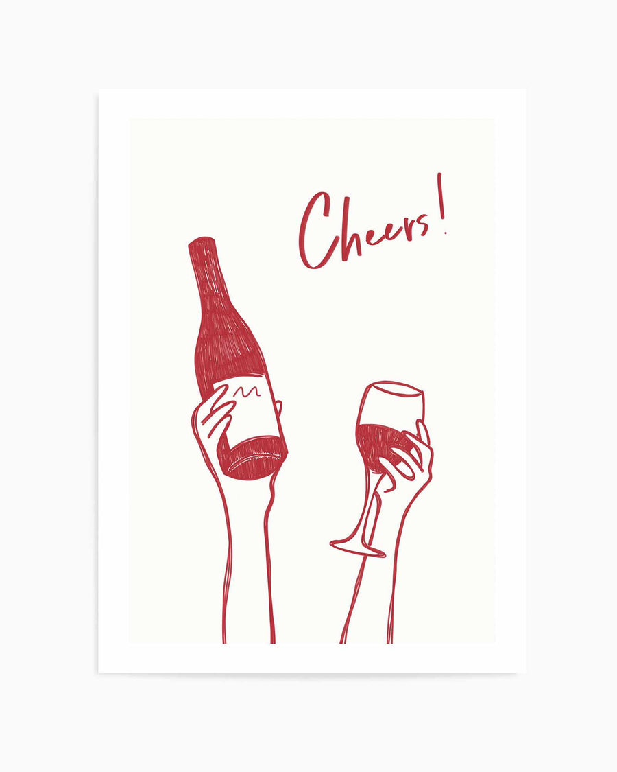 Cheers Wine | Art Print from Olive et Oriel where you can shop wallpaper and artworks online