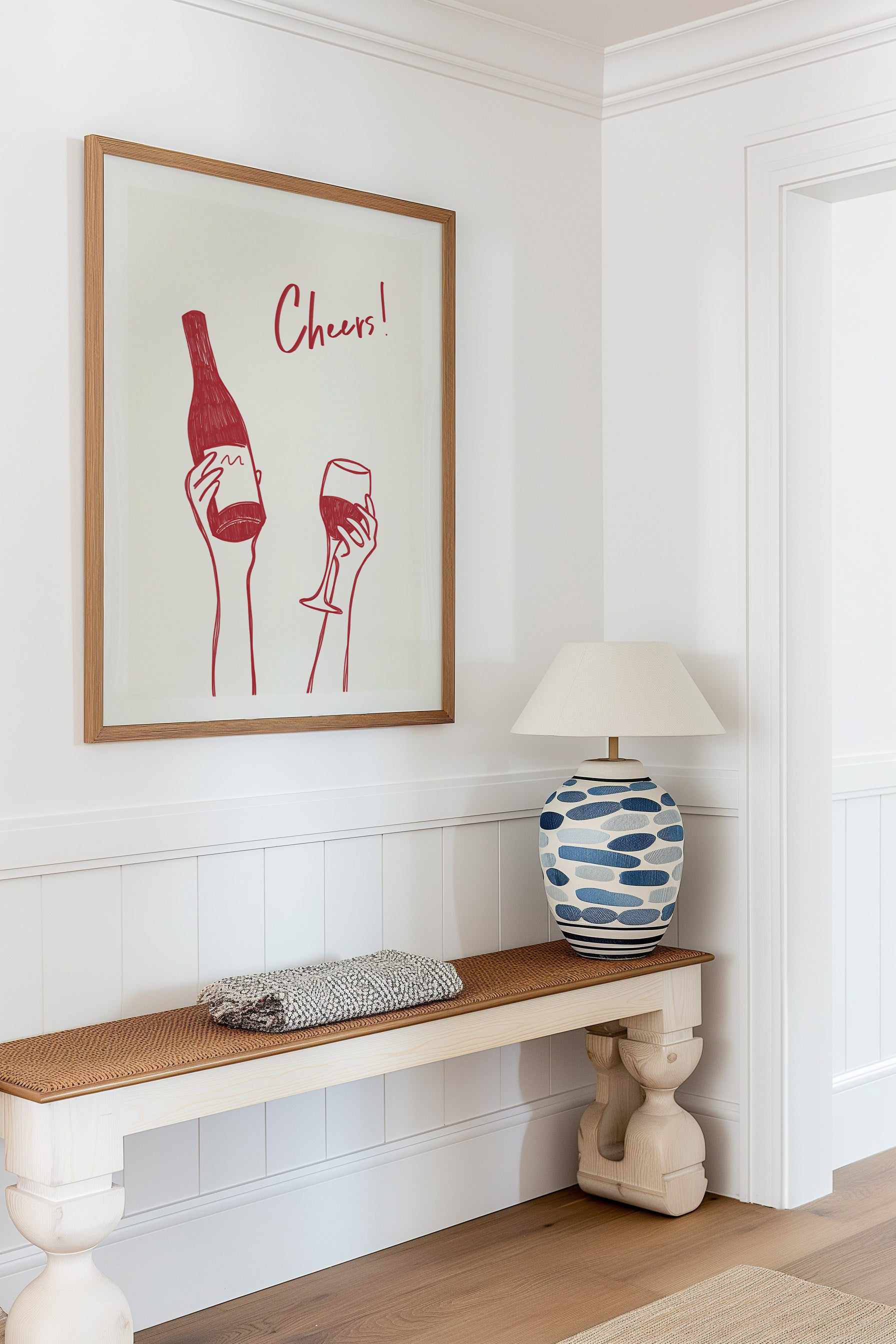 Cheers Wine | Art Print from Olive et Oriel where you can shop wallpaper and artworks online