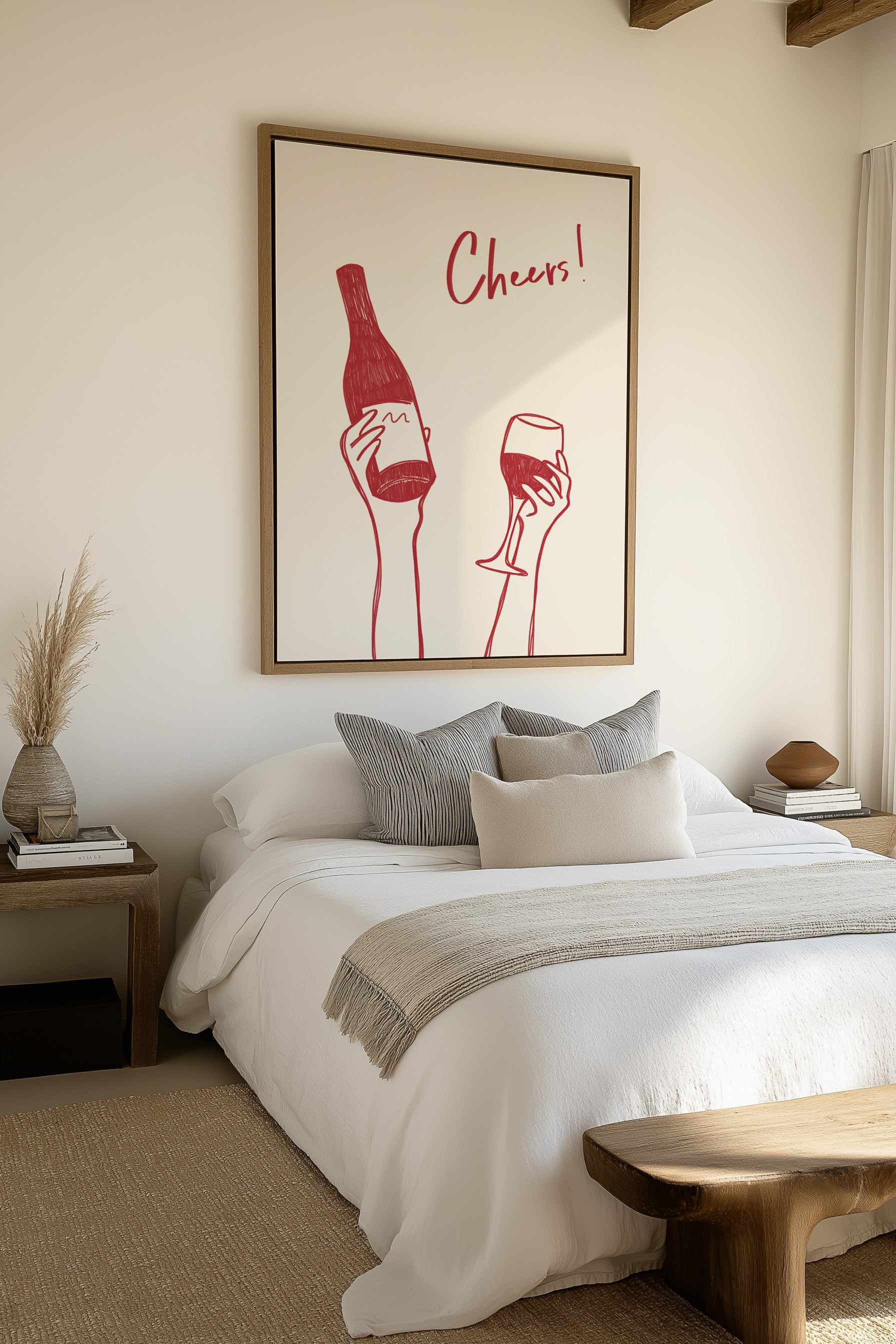 Cheers Wine | Framed Canvas Art Print from Olive et Oriel where you can shop wallpaper and artworks online