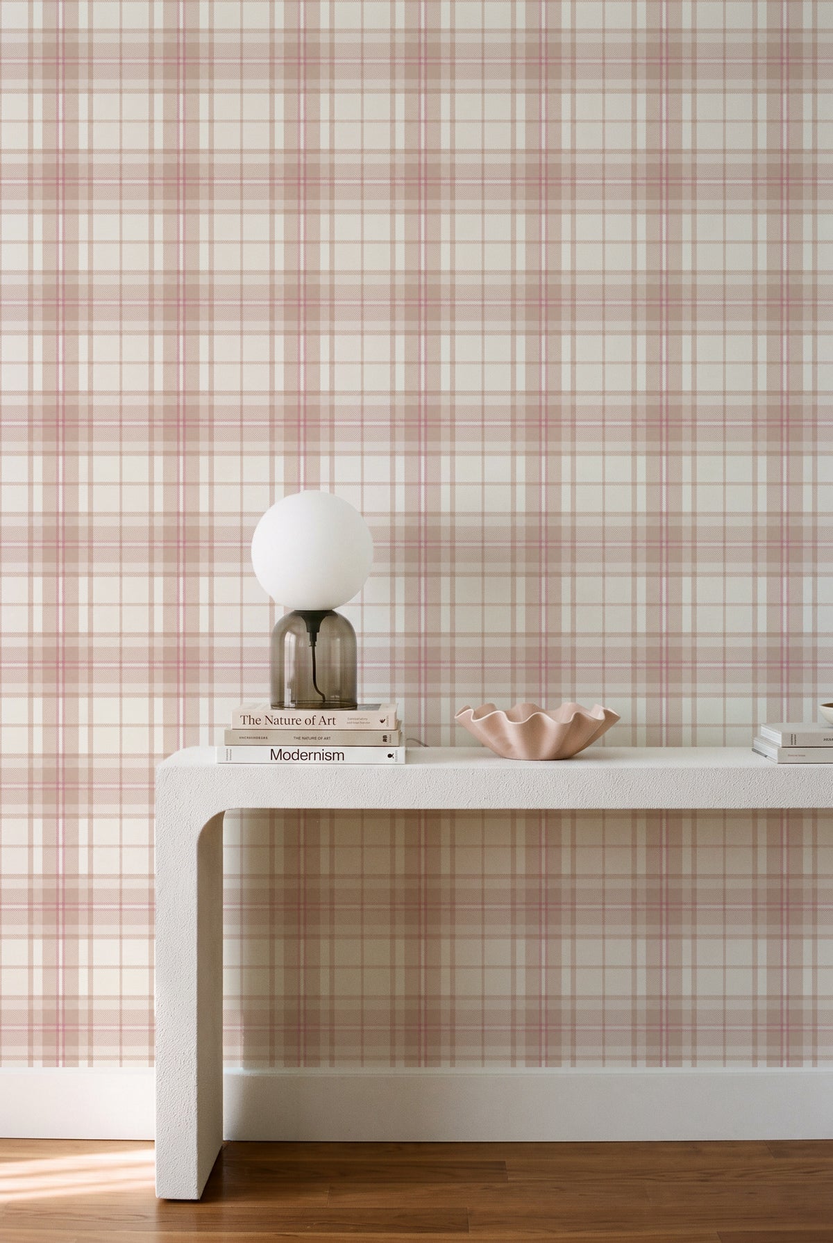 Chelsea Tartan in Pink Wallpaper