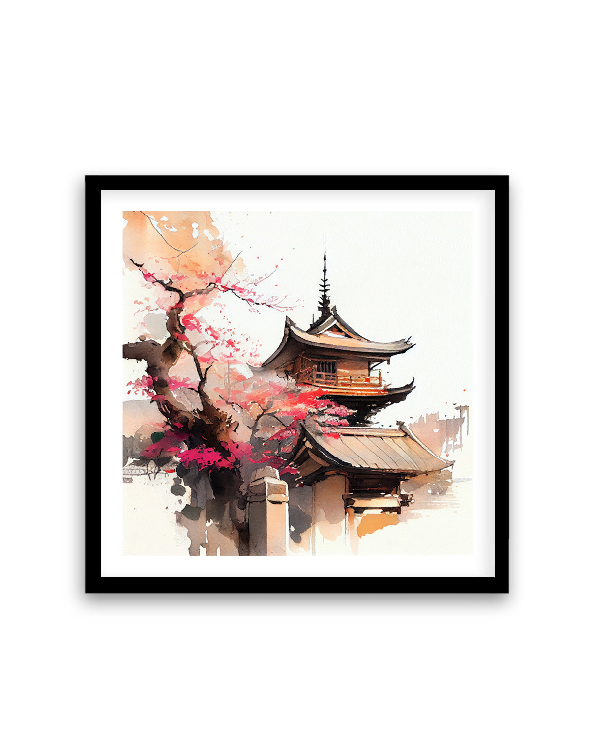 Cherry Blossom Pagoda by Justyna Jaszke | Art Print