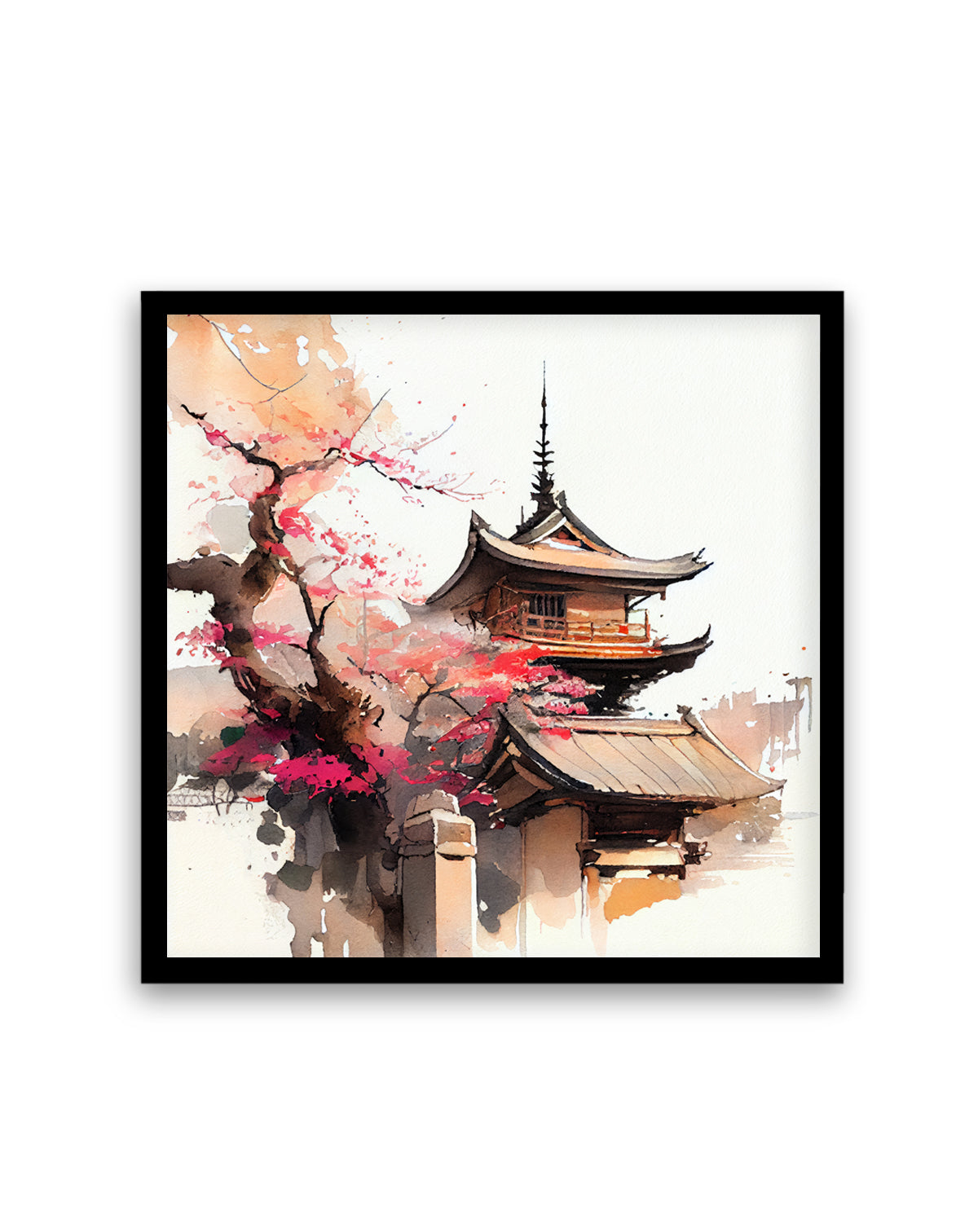 Cherry Blossom Pagoda by Justyna Jaszke | Art Print