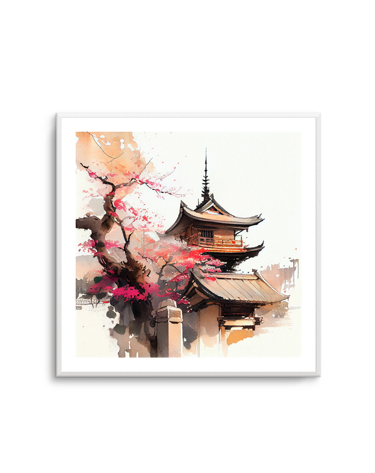 Cherry Blossom Pagoda by Justyna Jaszke | Art Print
