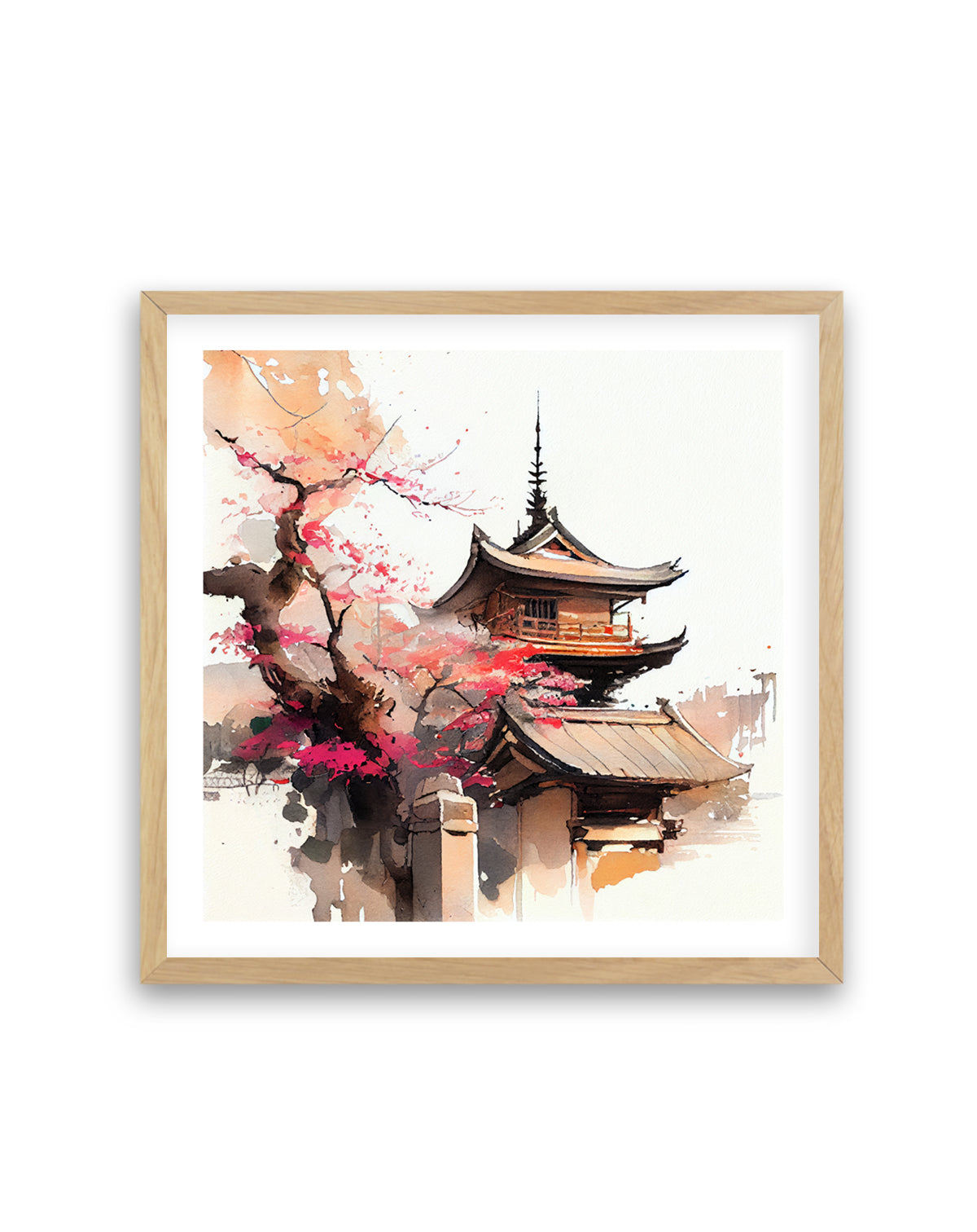 Cherry Blossom Pagoda by Justyna Jaszke | Art Print