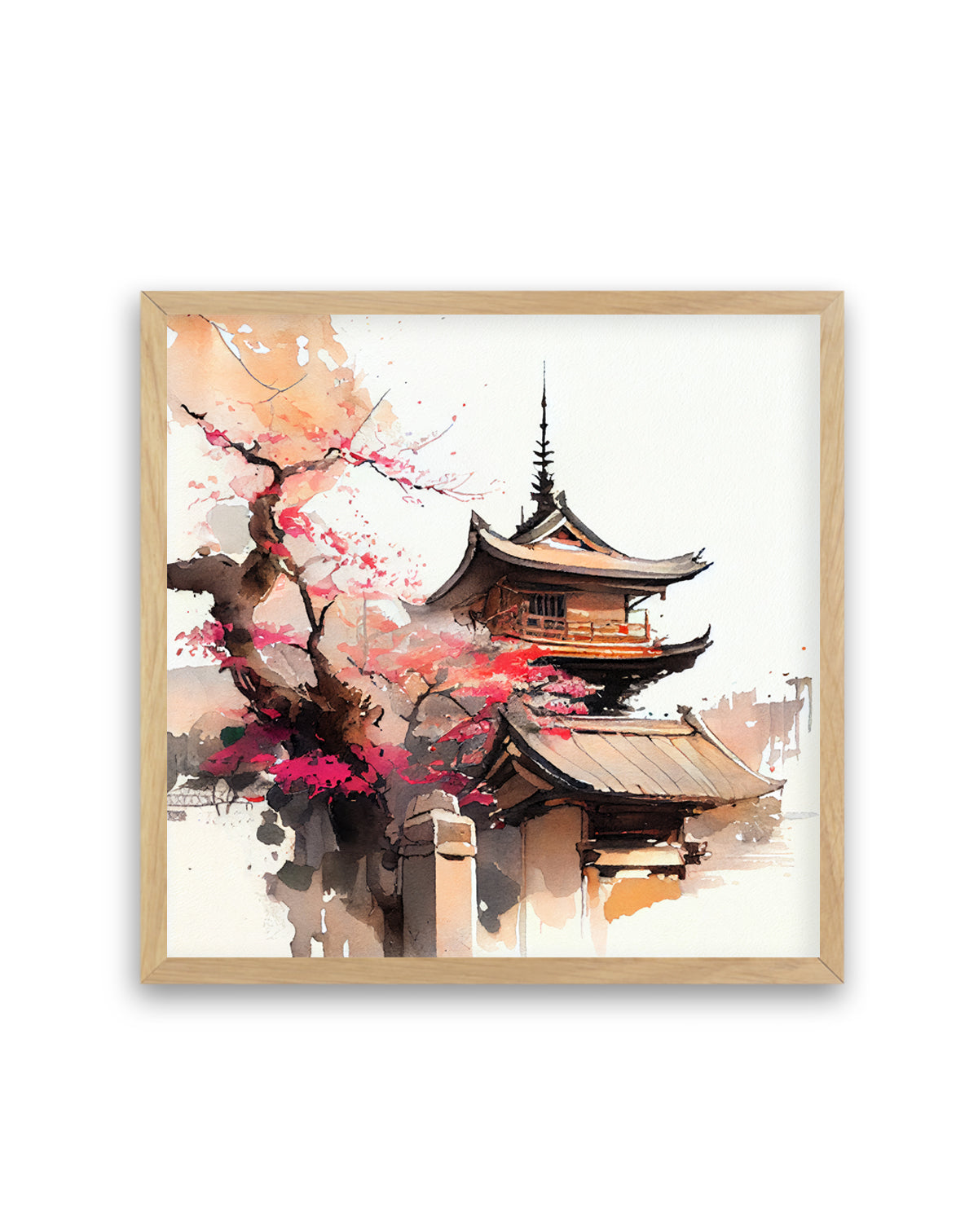 Cherry Blossom Pagoda by Justyna Jaszke | Art Print