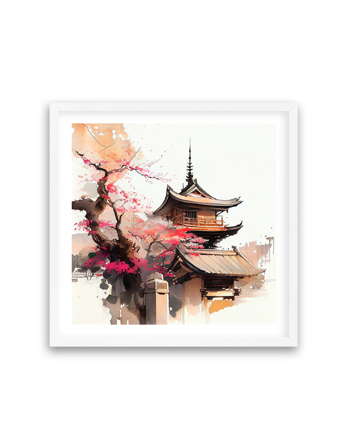 Cherry Blossom Pagoda by Justyna Jaszke | Art Print