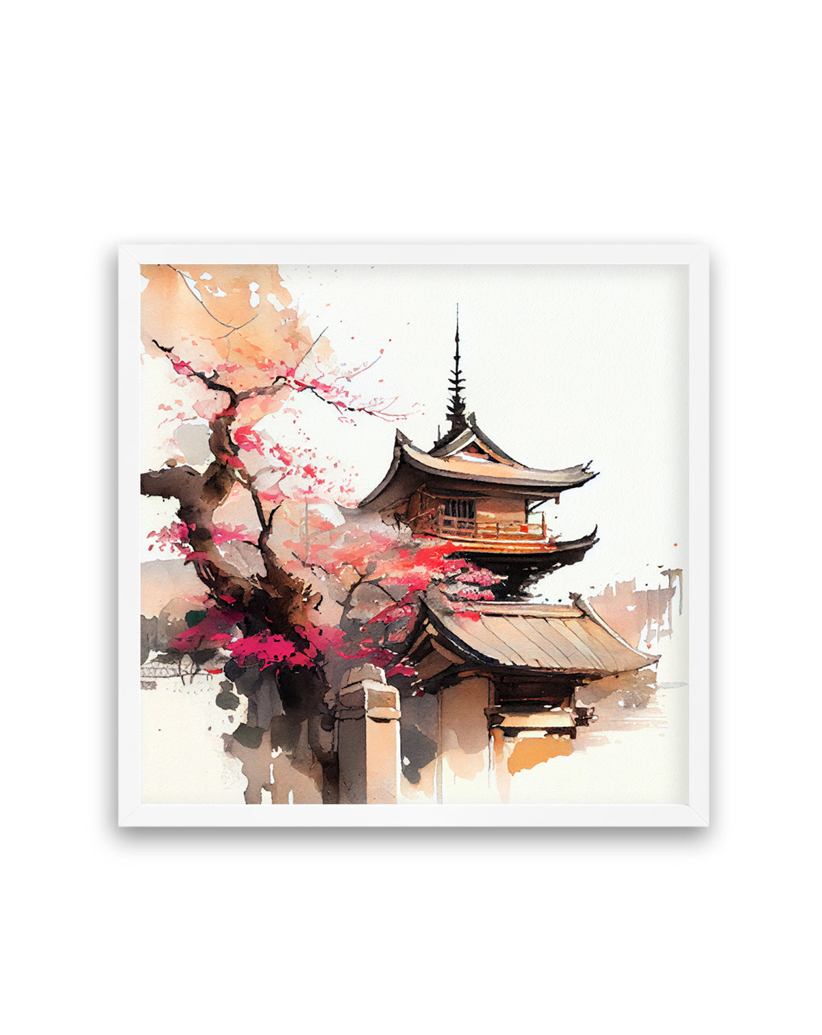 Cherry Blossom Pagoda by Justyna Jaszke | Art Print