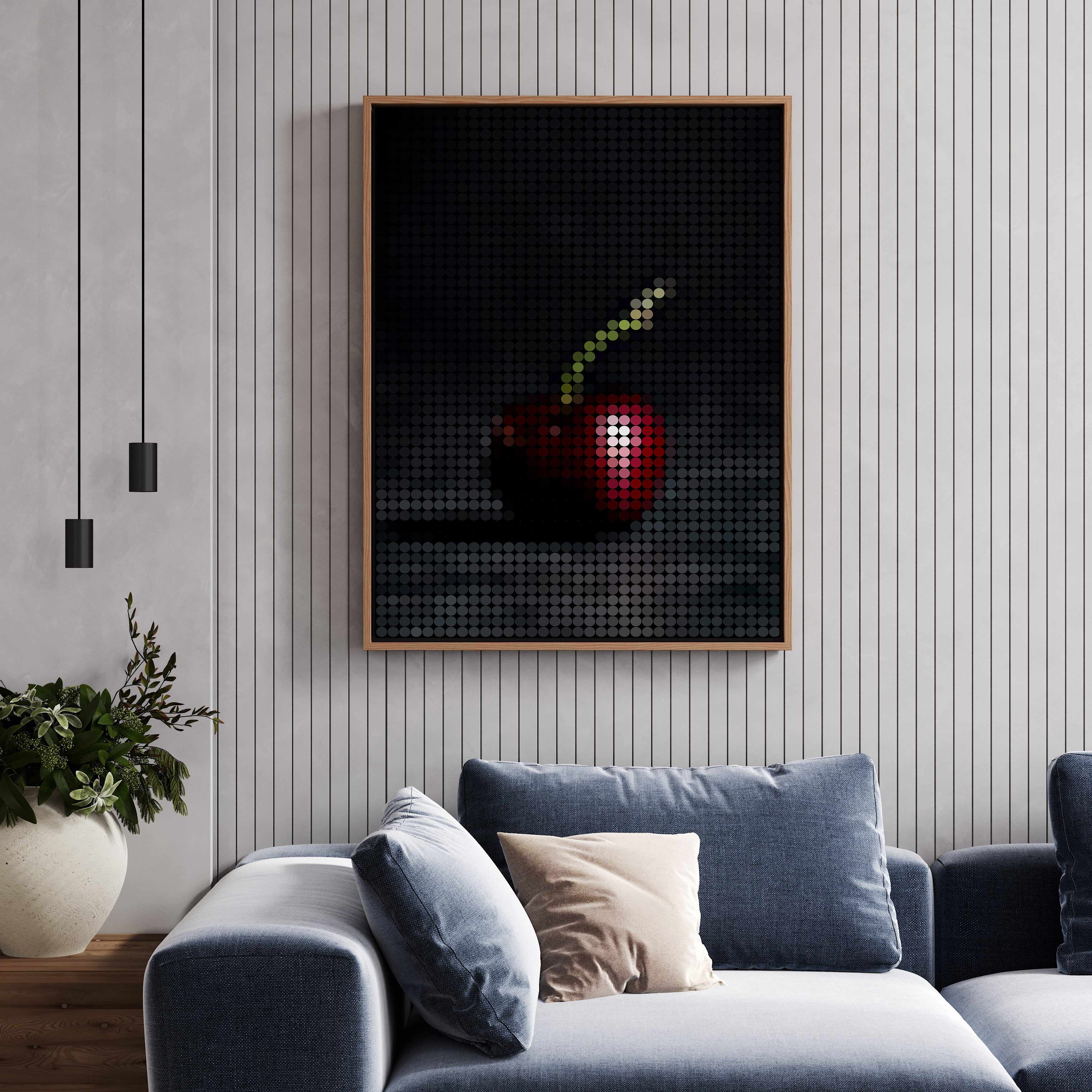 Cherry Dots | Framed Canvas Art Print