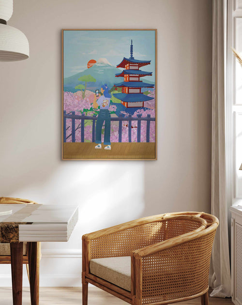 Cherry Blossoms, Japan by Petra Lizde | Framed Canvas Art Print
