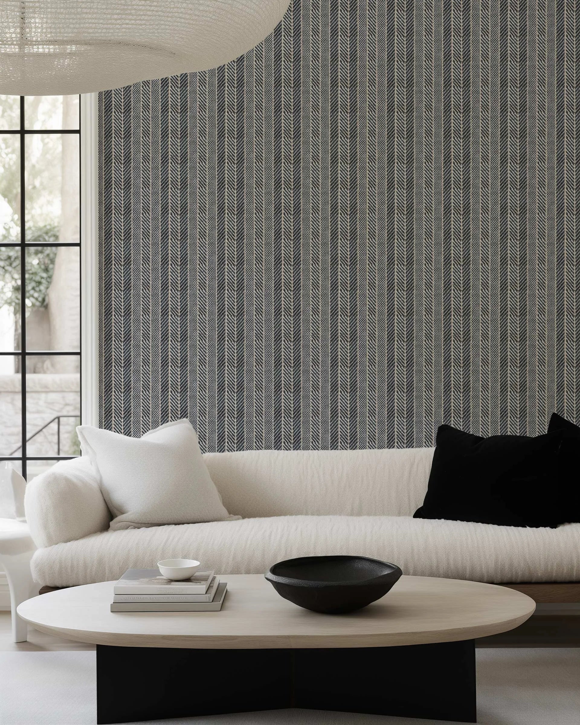 Chevron Check Natural Woven Wallpaper from Olive et Oriel where you can shop wallpaper and artworks online