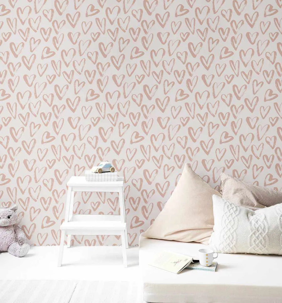 Chocolate Kisses Loveheart Wallpaper-Wallpaper-Buy Kids Removable Wallpaper Online Our Custom Made Children√¢‚Ç¨‚Ñ¢s Wallpapers Are A Fun Way To Decorate And Enhance Boys Bedroom Decor And Girls Bedrooms They Are An Amazing Addition To Your Kids Bedroom Walls Our Collection of Kids Wallpaper Is Sure To Transform Your Kids Rooms Interior Style From Pink Wallpaper To Dinosaur Wallpaper Even Marble Wallpapers For Teen Boys Shop Peel And Stick Wallpaper Online Today With Olive et Oriel