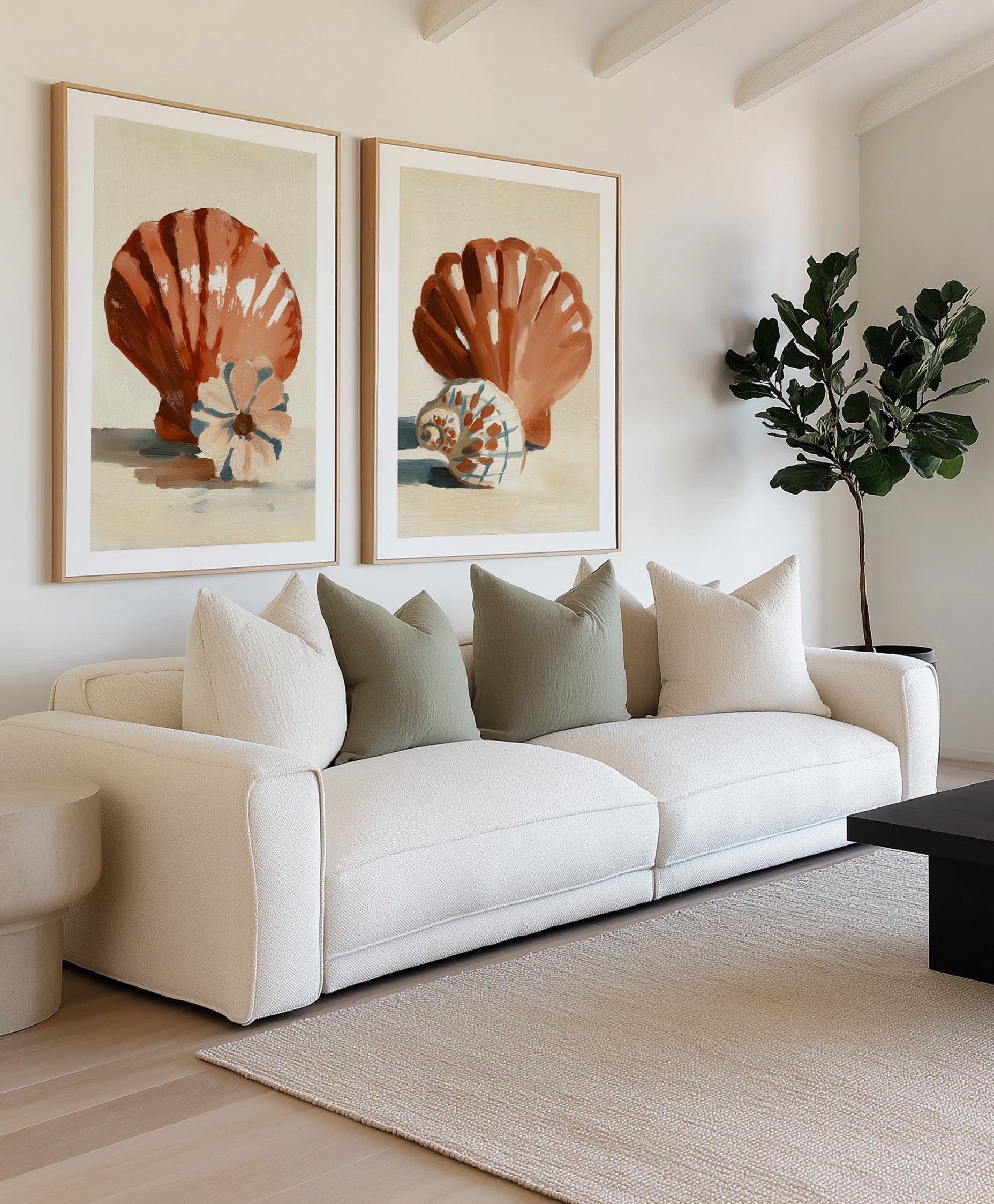 Chocolate Shells I | Art Print from Olive et Oriel where you can shop wallpaper and artworks online