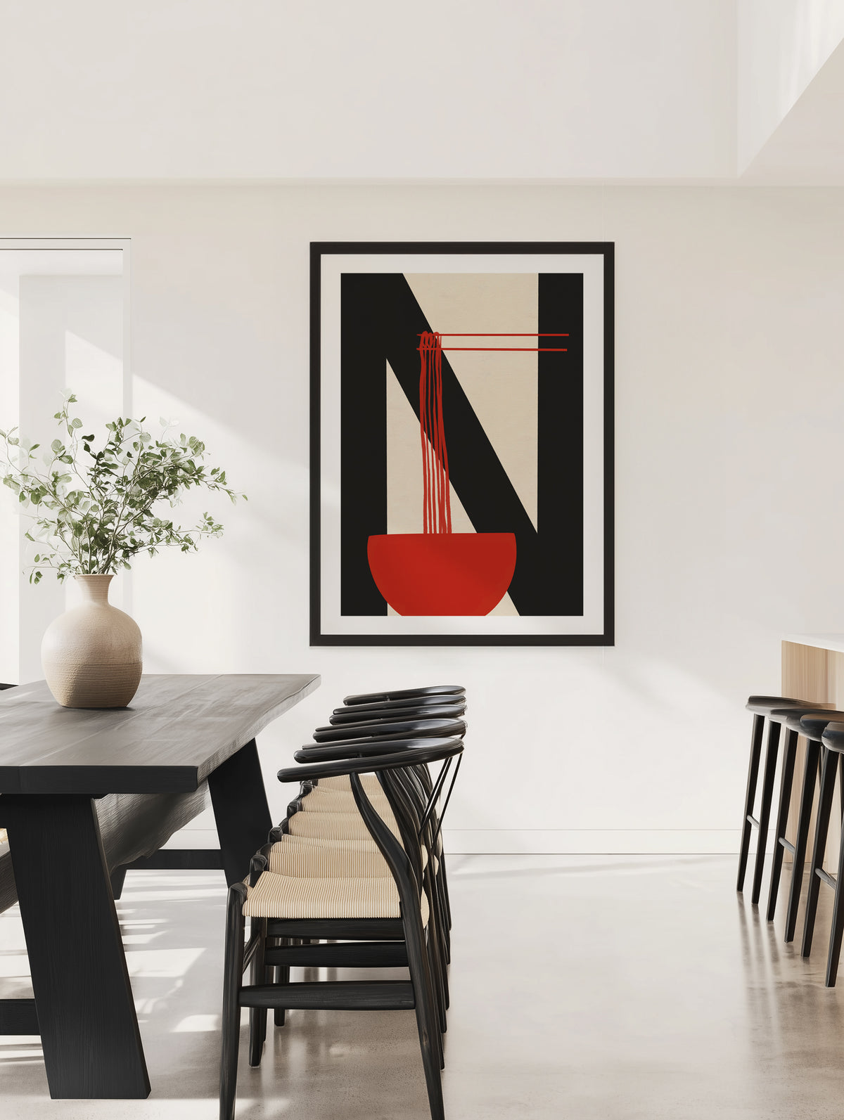 Chopsticks Red Noodles by Deepthi S | Art Print