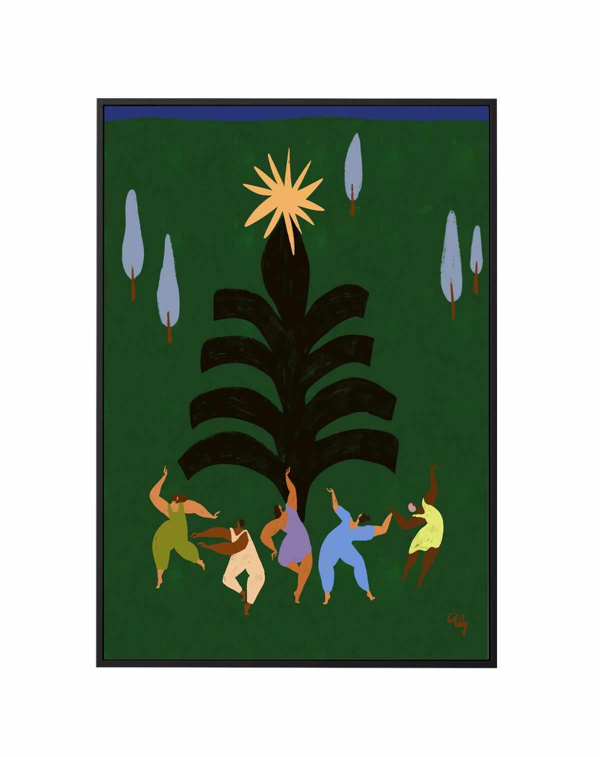 Christmas Revelrie by Arty Guava | Framed Canvas Art Print from Olive et Oriel where you can shop wallpaper and artworks online